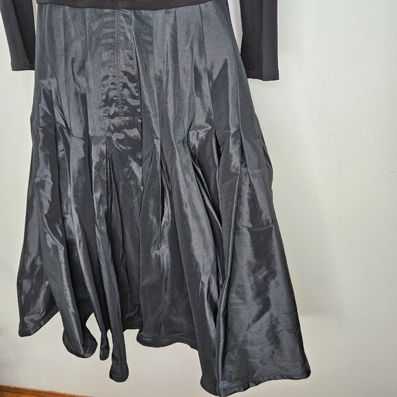 VTG 90s Tadashi Collection Midi Dress Sz 4 Black Holiday Party Cocktail - Picture 8 of 11